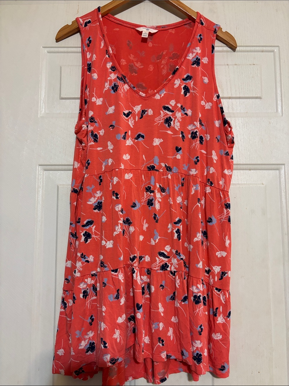 Terra & Sky Coral Floral Tiered Tank Top